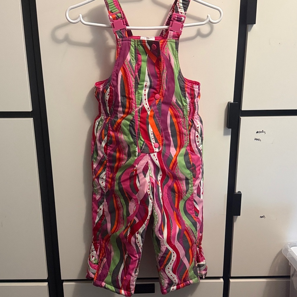 ⭐️ Hanna Andersson - NWOT - Pink Multi Colour Insulated Ski Pants w/ Bib